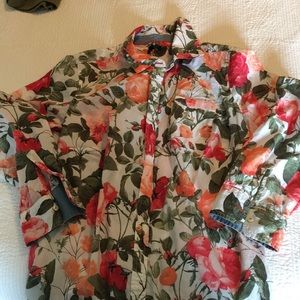 Talbots button down floral blouse